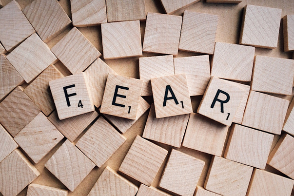 Word Fear Written on Wooden Scrabble Letters